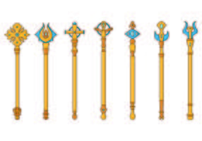 Set Of Scepter Icon vector