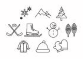 Free Winter Activities Line Icon Vector