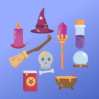 Witch and Wizard Icons vector