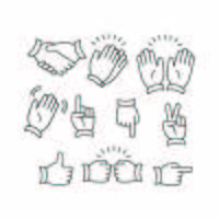 Free Hand Emoticon Line Vector