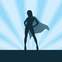 Girl Superhero On Burst Background vector