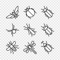 Iconos de insectos vector