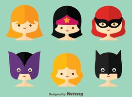 Flat Superwoman Collection Vector
