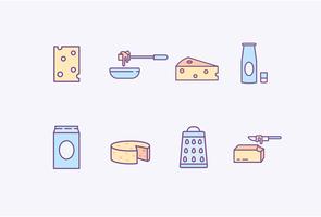 Iconos de productos lácteos vector