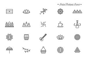 Free India Festival Icons vector