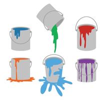 Tin with paint and brushes Royalty Free Vector Image