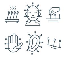 Iconos de vector de acupuntura