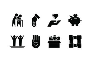 Kindness set vector icon