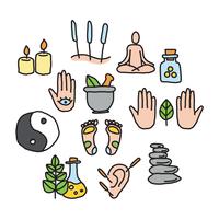 Alternative Medicine Doodles vector