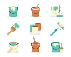 Paint Pot Icons Vector