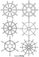 Vector Ship Wheel Icon Set