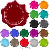 Set Of Colorful Stamp Wax Seal - Vector