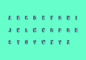 3D Isometric Fonts Free Vector