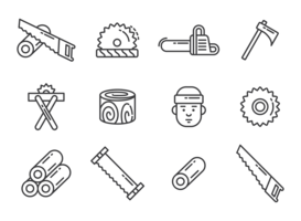 Woodcutter Icons Vector