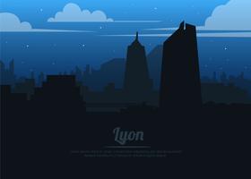 Silhouette Of Lyon City vector