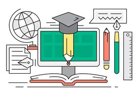 Free Linear Online Education Illustration vector