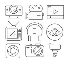Linear Video Icons vector