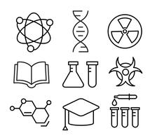 Iconos gratis de química lineal vector