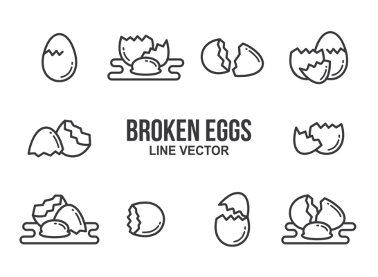 Broken Egg Icons Vector