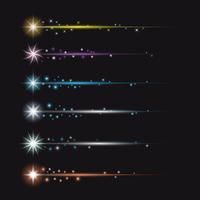 Stardust colorido con colección de vectores de cola