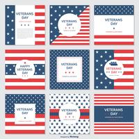 Veterans Day Stripes And Stars Tarjetas vectoriales