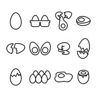 Outlined Eggs Icons vector