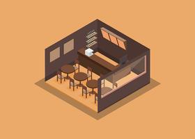 Canteen Interior Isometric Free Vector