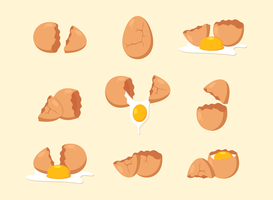 Broken Egg Icons Vector