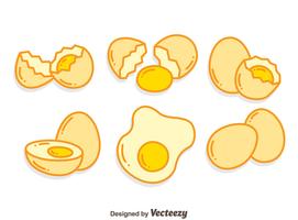 Broken Egg On White Vector