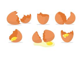 Huevos rotos establecen vector libre