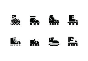 rollerblade set vector icons