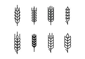 Wheat ears set icons