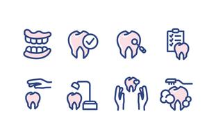 Paquete de iconos de dentista vector