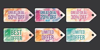 Vector Watercolour Price Flash Tags