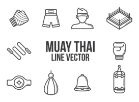 Muay Thai Icons Vector