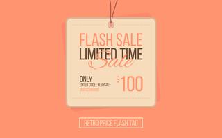 Etiqueta de precio retro flash venta