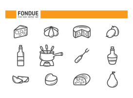 Fondue Icons Vector