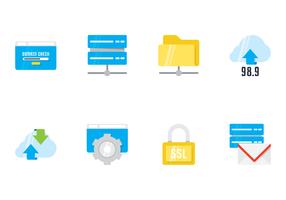Hosting Flat Icons vector