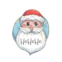 Cute Santa With Long Beard And Quote vector