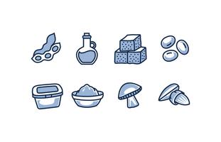 Paquete de iconos de comida de soja vector