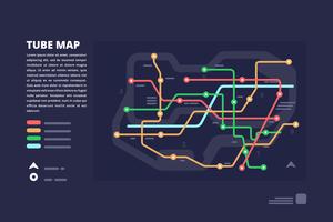 Ilustración de mapa de tubo vector