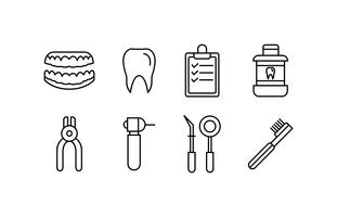 Conjunto de iconos de dentista vector