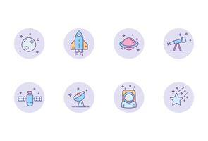 Simple Space Icons vector