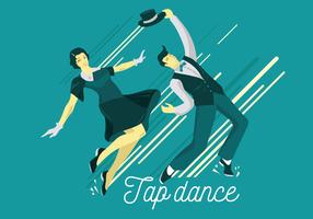 Couple Dressed in 1940s Fashion Tap Dancing vector