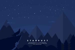 Mountain Scape with Star Dust Illustration vector