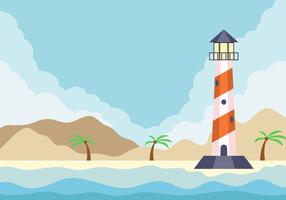 Cove With Lighthouse Background vector