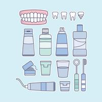 Vector False Teeth and Dentist Elements