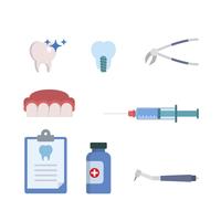 vectores de dentista plano