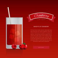 Cranberries Juice Advertising Template vector