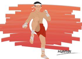 Muay Thai Fighting Pose Vector 